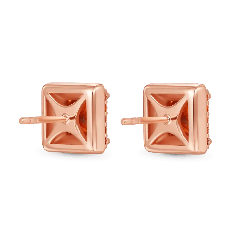 Gnoce Sparkle Princess Cut Hola Stud Earrings