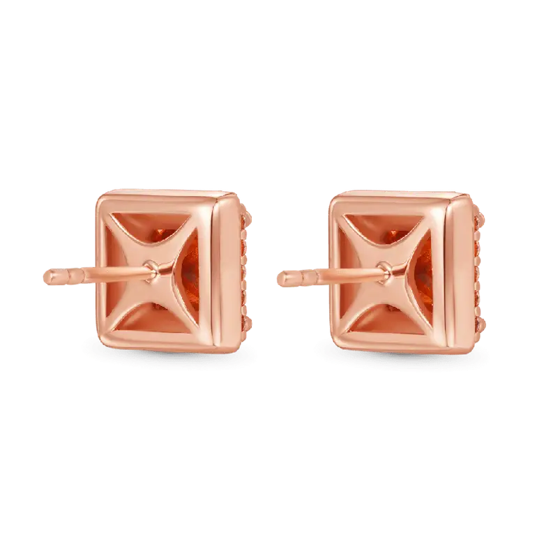 Gnoce Sparkle Princess Cut Hola Stud Earrings