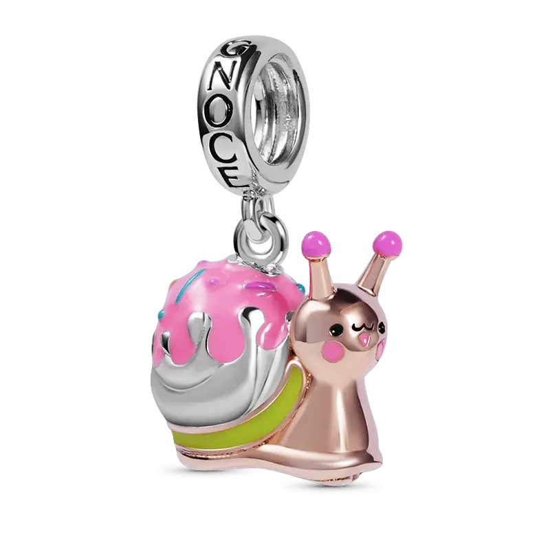 Pinky Snail Pendant Dangle Charm Sterling Silver 18K Rose Gold Plated