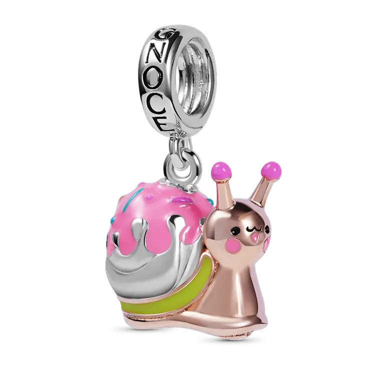 Pinky Snail Pendant Dangle Charm Sterling Silver 18K Rose Gold Plated