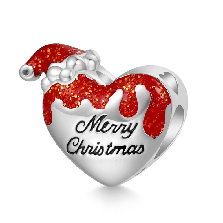Gnoce Merry Christmas Funny Heart Charm