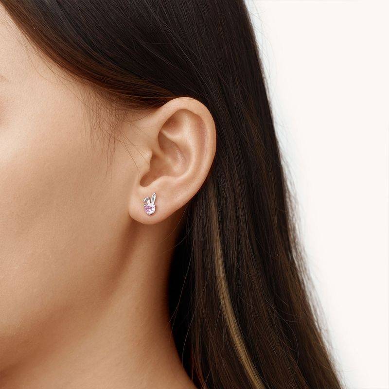 Gnoce Pink Rabbit Stud Earrings