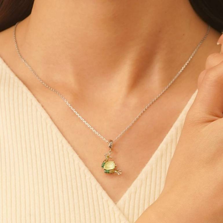 Gnoce Green Beneficial Insect Frog Pendant Dangle Charm