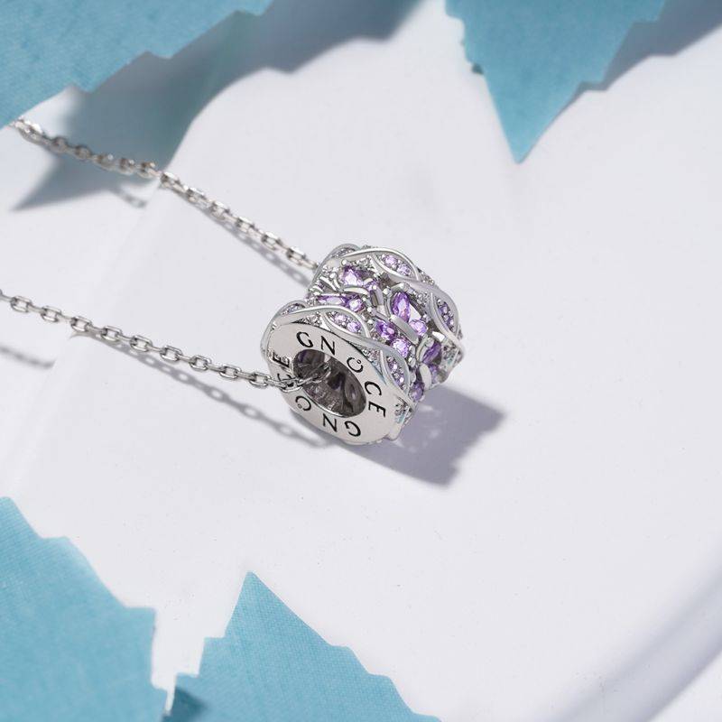 Gnoce Purple Butterfly Pendant Necklaces
