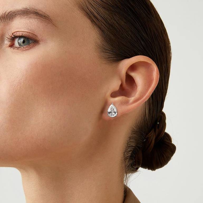Gnoce Pear Cut Twisted Rope Studs Earrings
