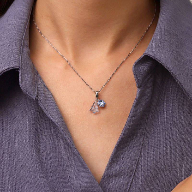 Gnoce Light Blue Christmas Tree & Snowflake Pendant Dangle Charm
