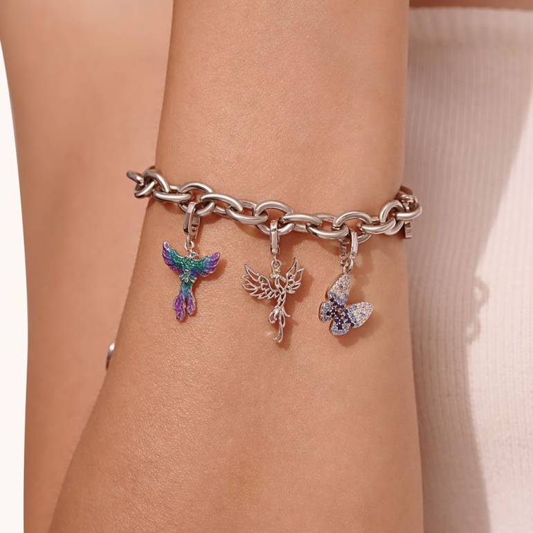 Gnoce Shiny Blue Butterfly Clasp Clusters Charm