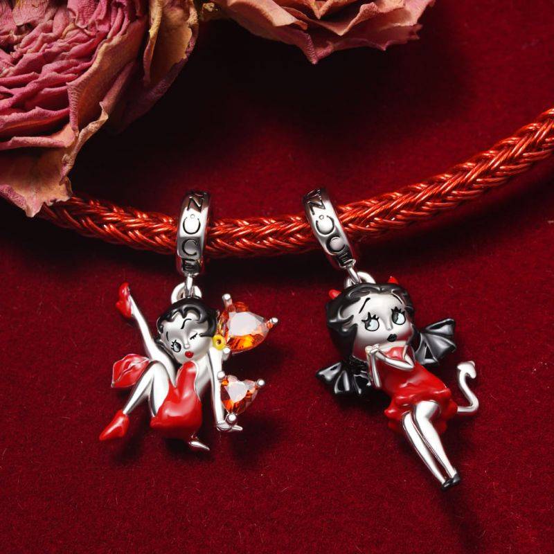 Gnoce Halloween Little Devil Betty Boop Pendant Dangle Charm