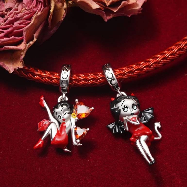 Gnoce Halloween Little Devil Betty Boop Pendant Dangle Charm