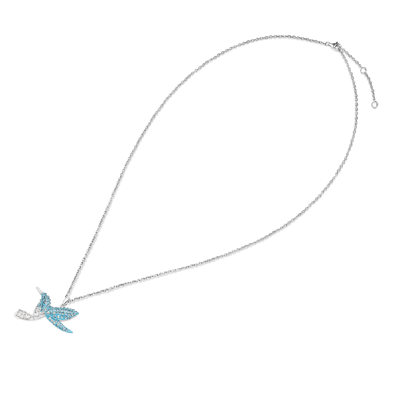 Gnoce Sparkling Hummingbird Pavé Pendant Necklaces