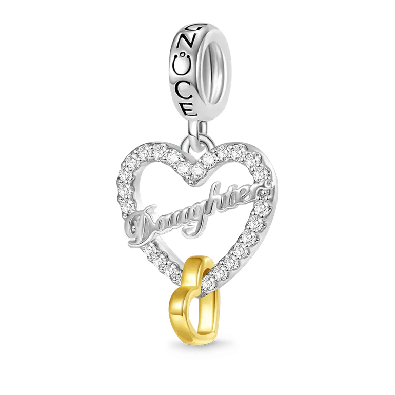 Gnoce Love You Daughter Heart Pendant Dangle Charm