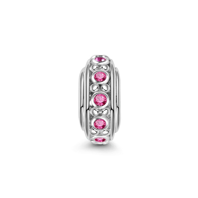 925 Sterling Silver Rose Stone Stopper for Charm Bracelets