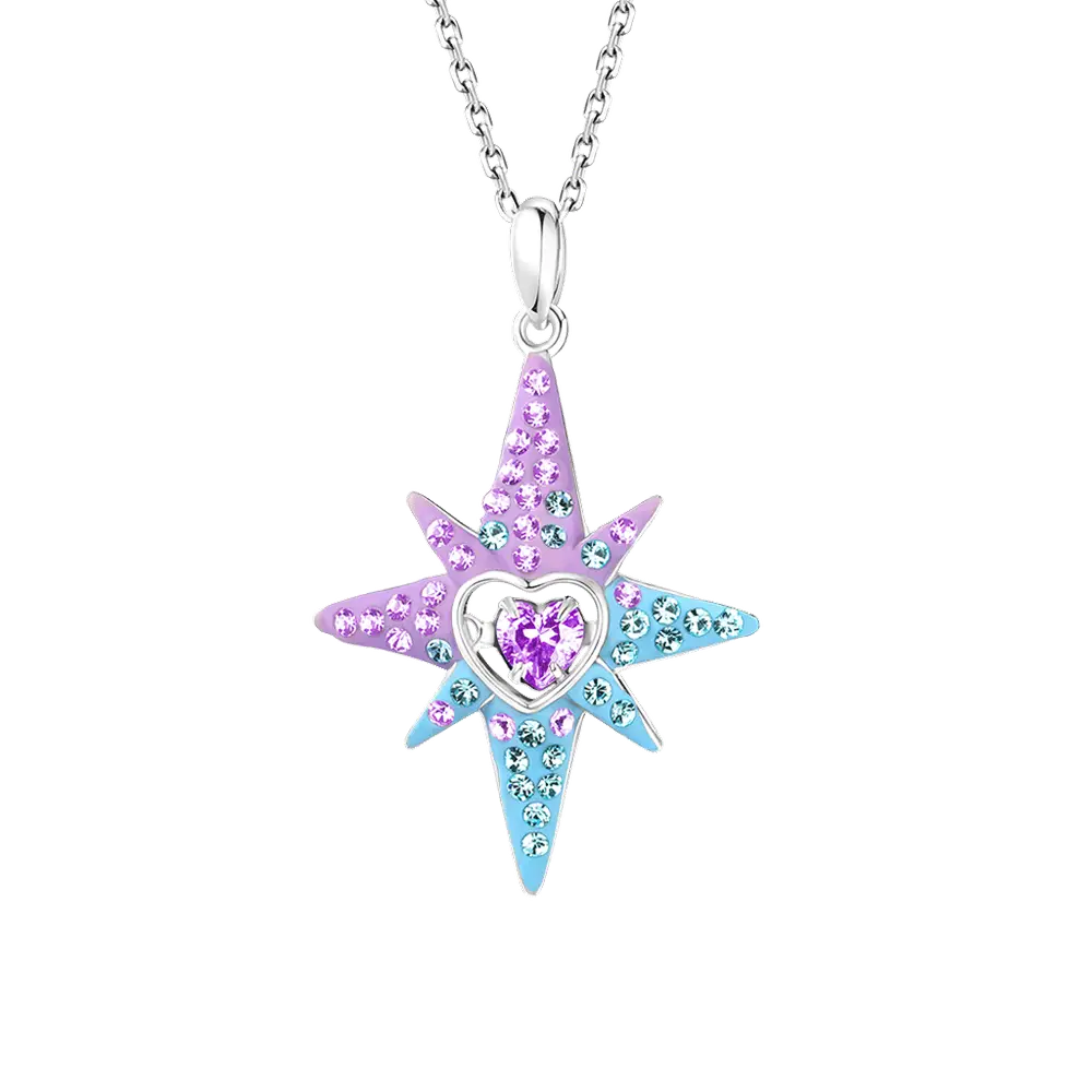 Gnoce Dancing Heart Eight-Pointed Star Necklaces