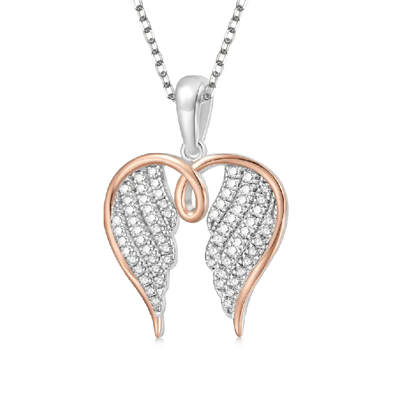 Gnoce 18k Rose Gold Angel Wings Necklaces
