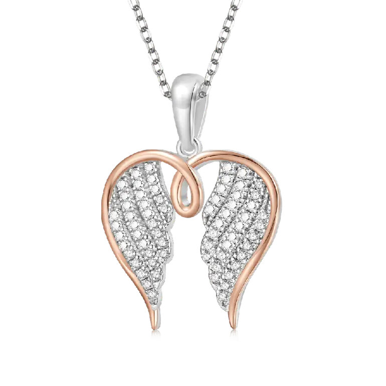 Gnoce 18k Rose Gold Angel Wings Necklaces