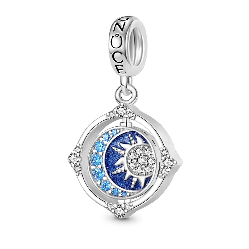 Gnoce Rotated Moon & Sun Pendant Dangle Charm