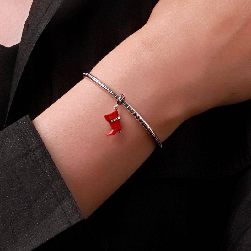 Gnoce Puss In Boots Openable Red Boot Pendant Dangle Charm