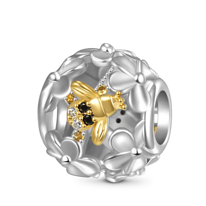 Gnoce Sparkling Honey Bee Flower Charm