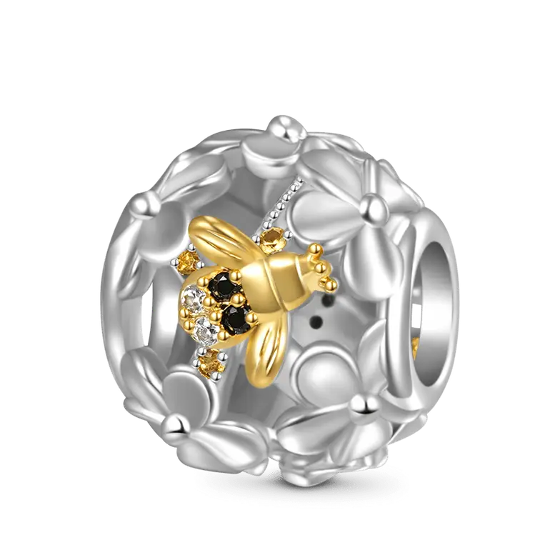 Gnoce Sparkling Honey Bee Flower Charm