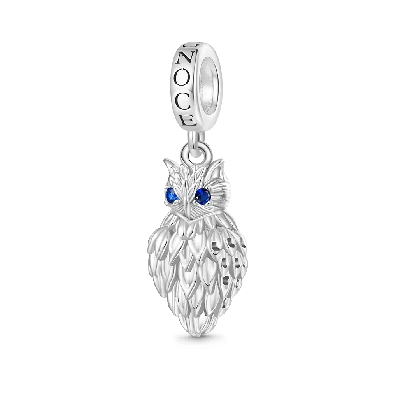 Gnoce Hollow Owl Wings Light Shadow Pendant Dangle Charm