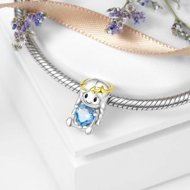 Gnoce Sagittarius Zodiac Sign Embraces Heart Gem Charm