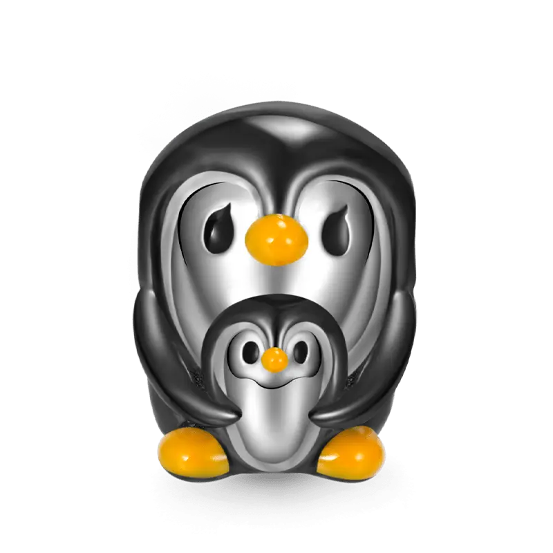 Gnoce Embrace Love Penguin & Baby Charm