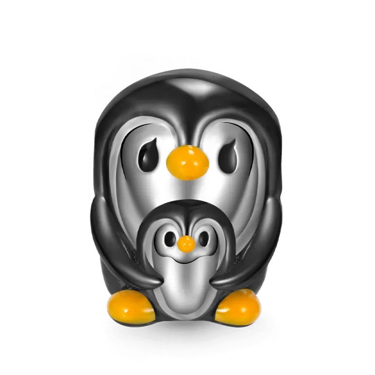 Gnoce Embrace Love Penguin & Baby Charm