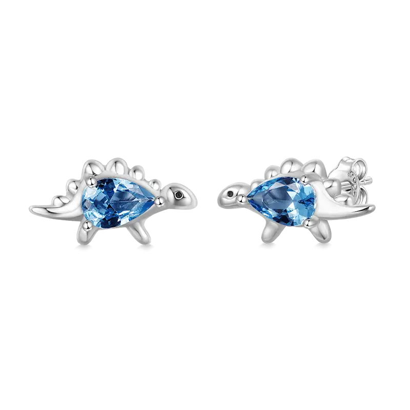Gnoce Sparkling Stegosaurus Stud Earrings