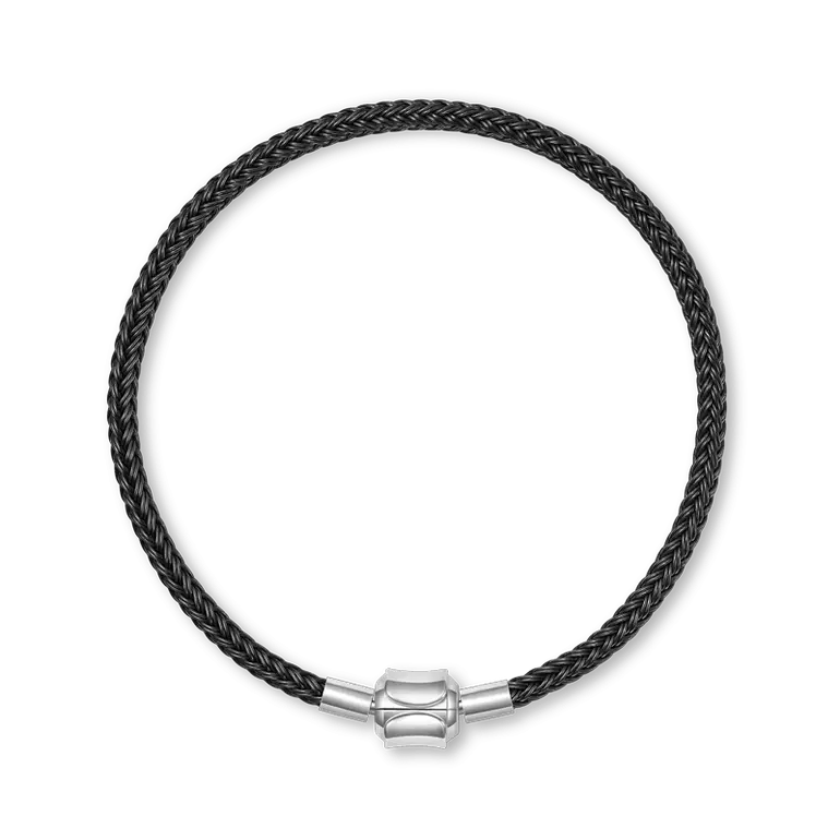 Gnoce Black Basic Bracelets with 2 Pieces of Stoppers