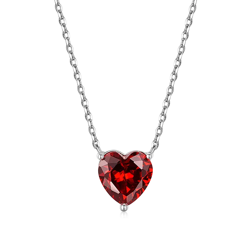 Gnoce Birthstone Heart Necklaces