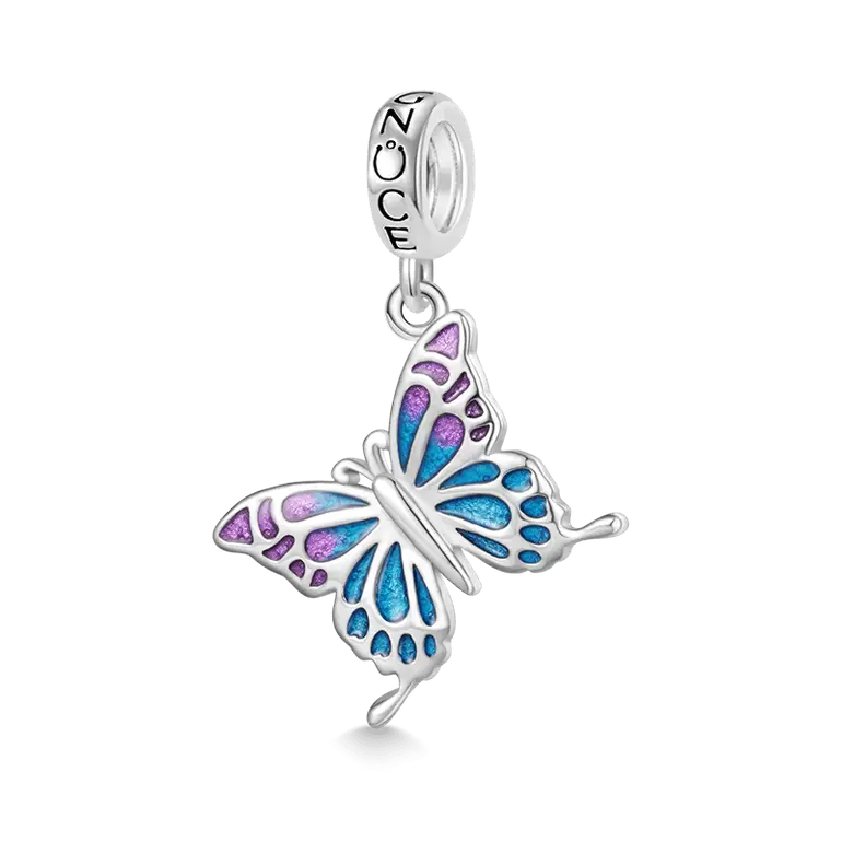 Gnoce Blue-violet Butterfly Pendant Dangle Charm