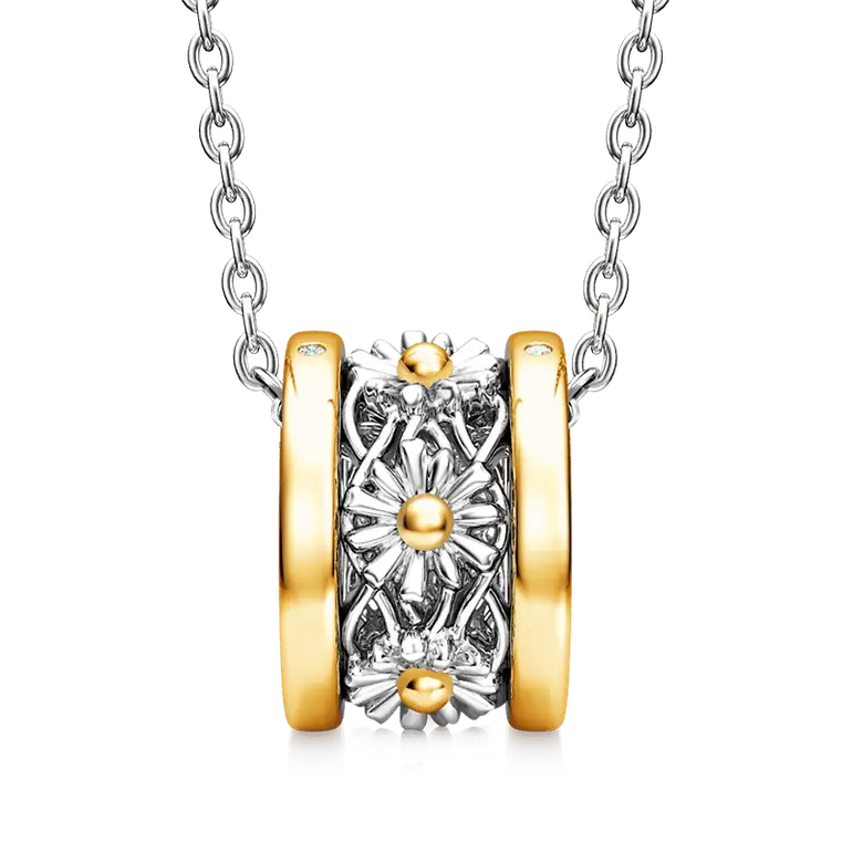 Gnoce Daisy Flower Pendant Necklaces 18K Gold Plated