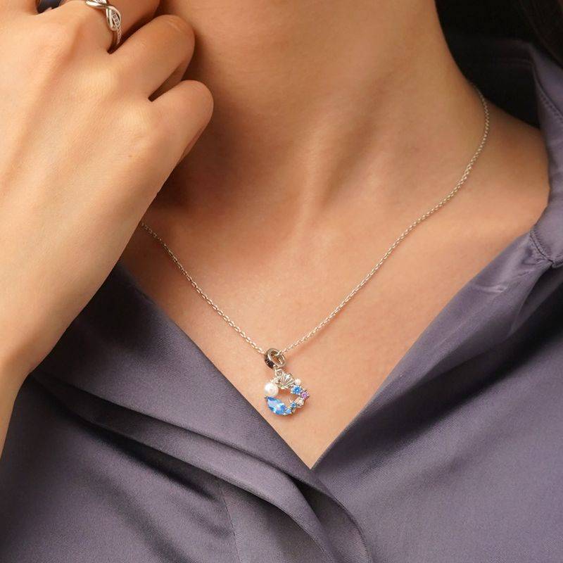 Gnoce Ocean Style Shell Pearl Garland Pendant Dangle Charm