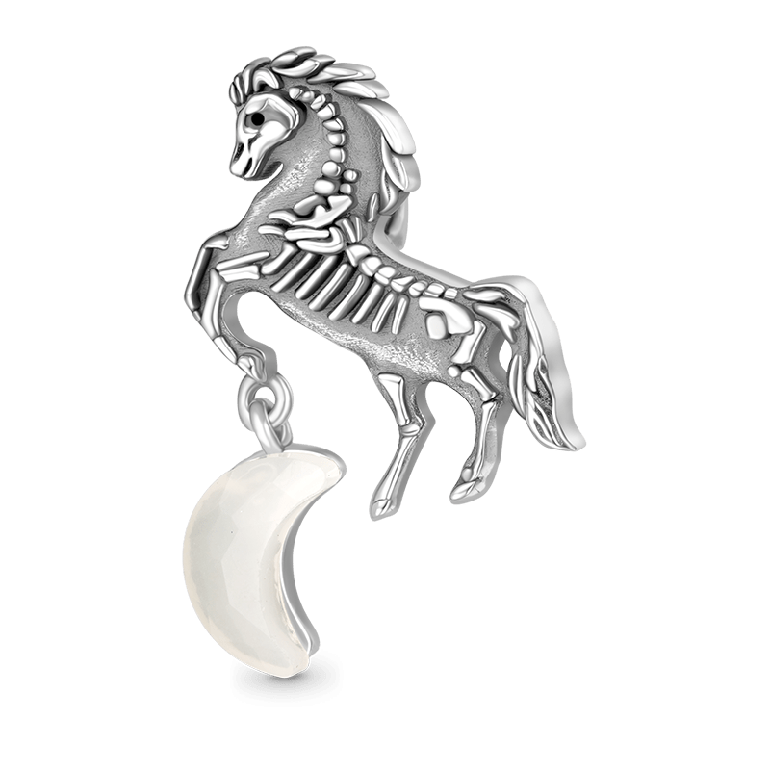 Gnoce Halloween Light Color-changing  Black Skull Horse Charm
