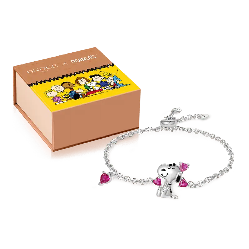 Gnoce Peanuts Snoopy Love Heart Adjustable Bracelets