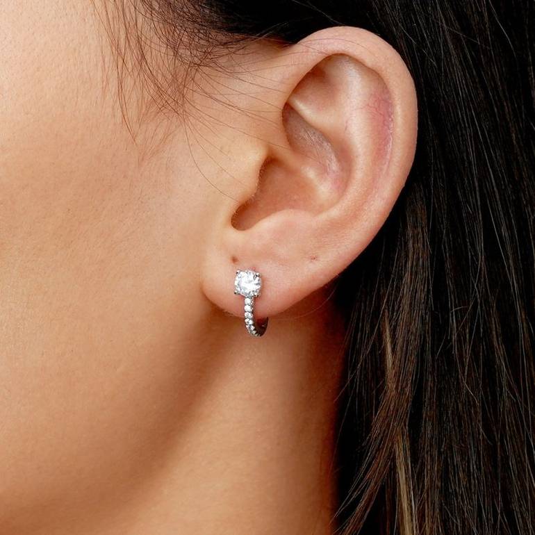Gnoce Delicate Crystal Zircon Hoop Earrings