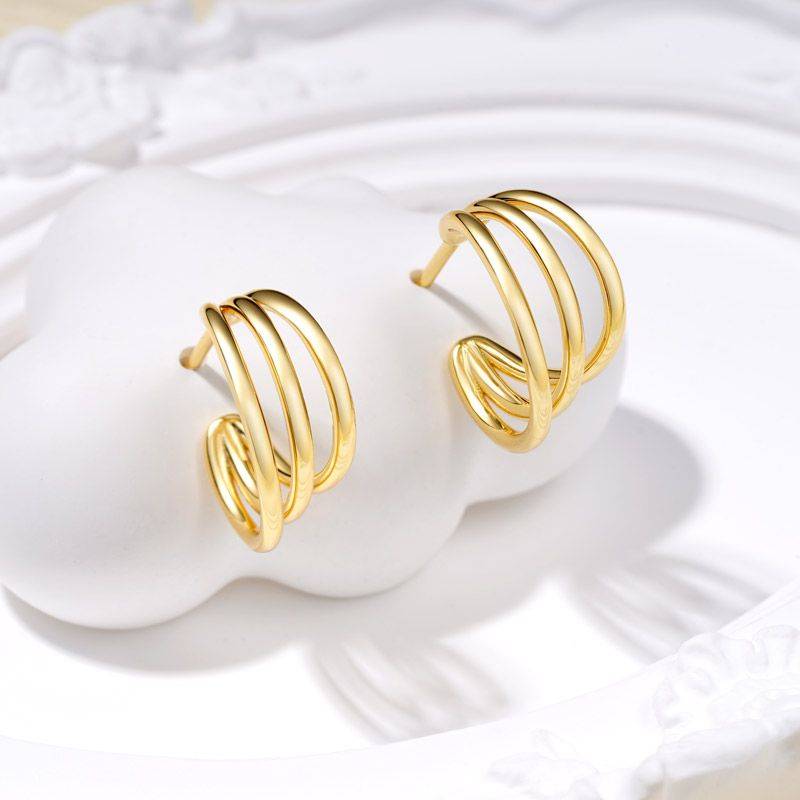 Gnoce Triple Echo Hoops Earrings