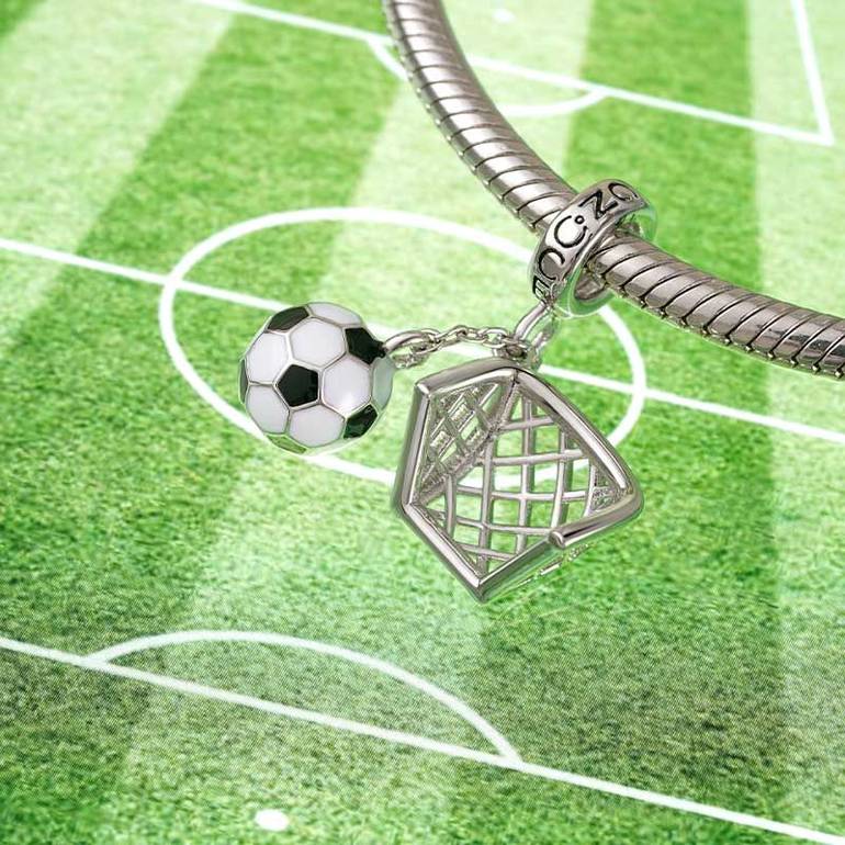 Gnoce Football Competition Shot Pendant Dangle Charm