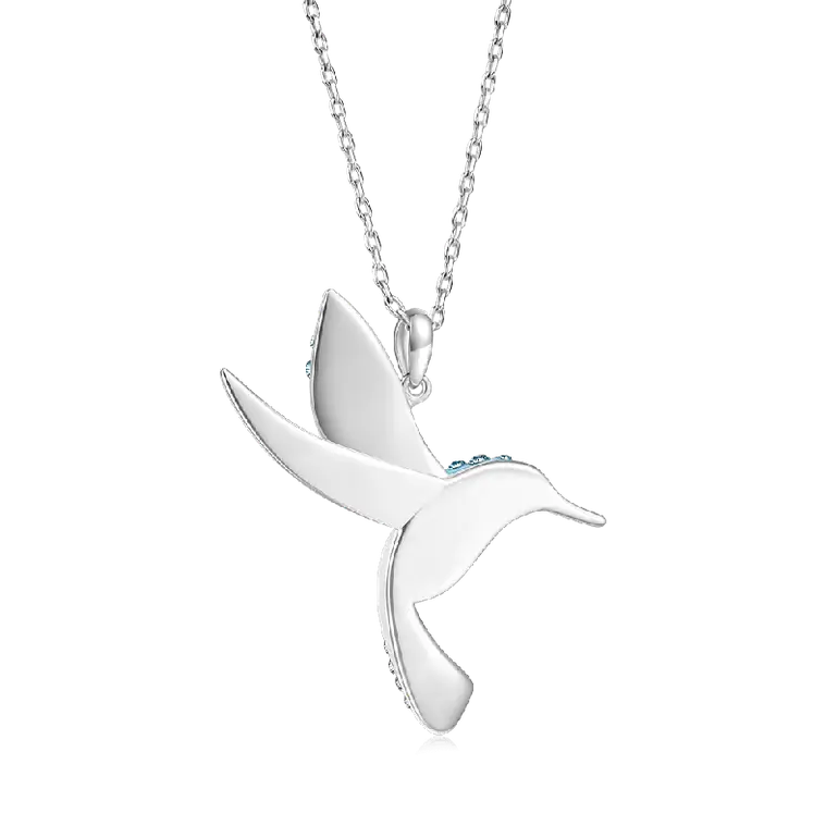 Gnoce Sparkling Hummingbird Pavé Pendant Necklaces