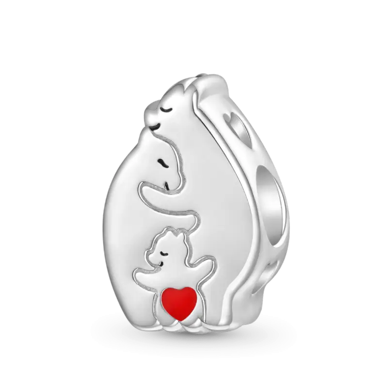 Gnoce Cute Bear Family Engravable Letter Charm