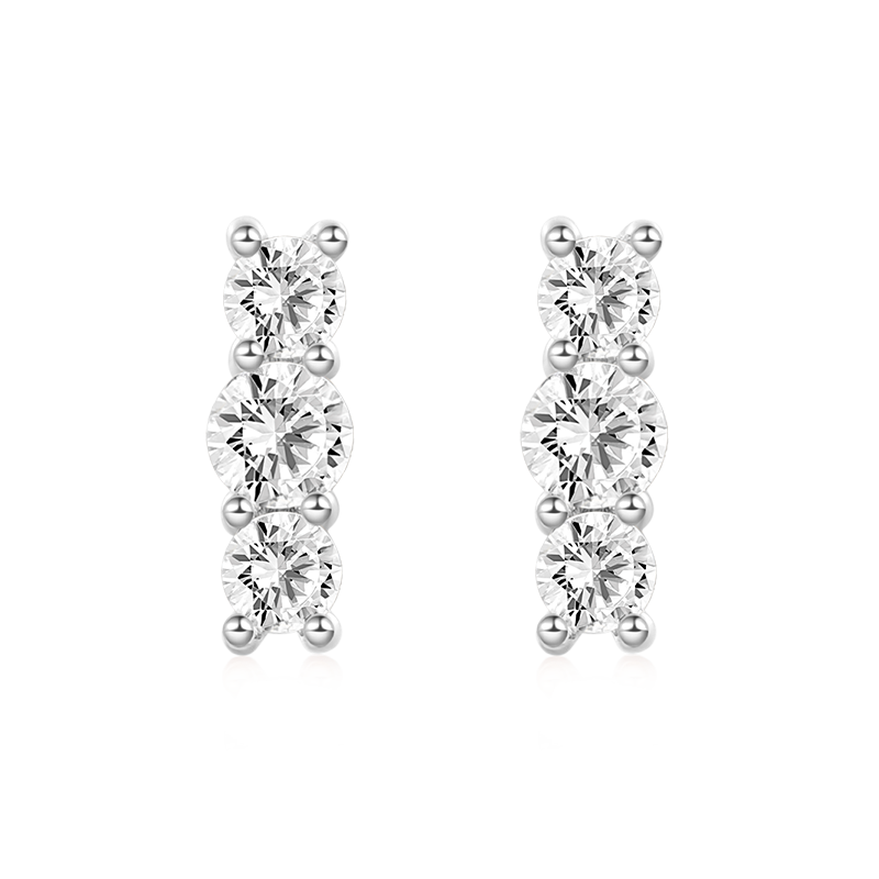 Gnoce Stacked Diamond Stud Earrings