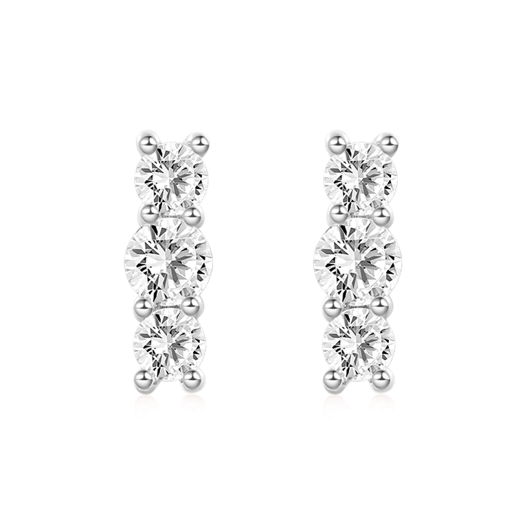 Gnoce Stacked Diamond Stud Earrings