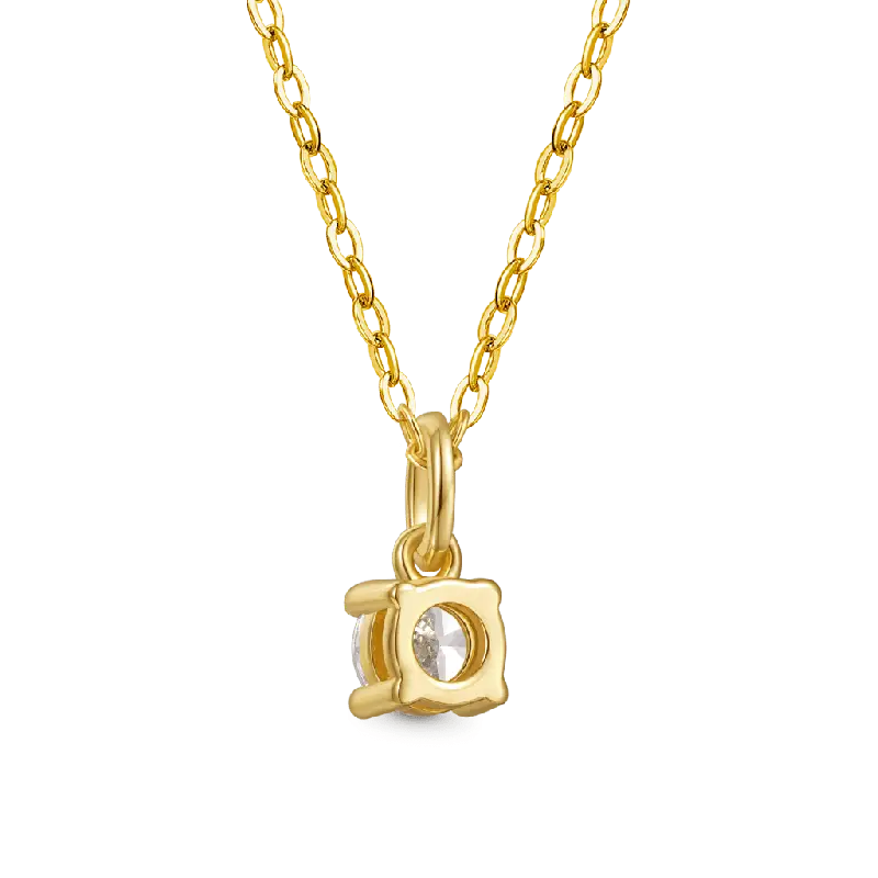 Gnoce Solitaire Diamond Pendant Necklaces