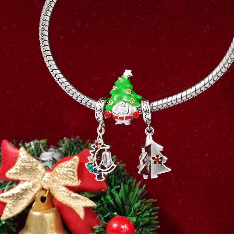 Gnoce Christmas Tree Gnome Charm