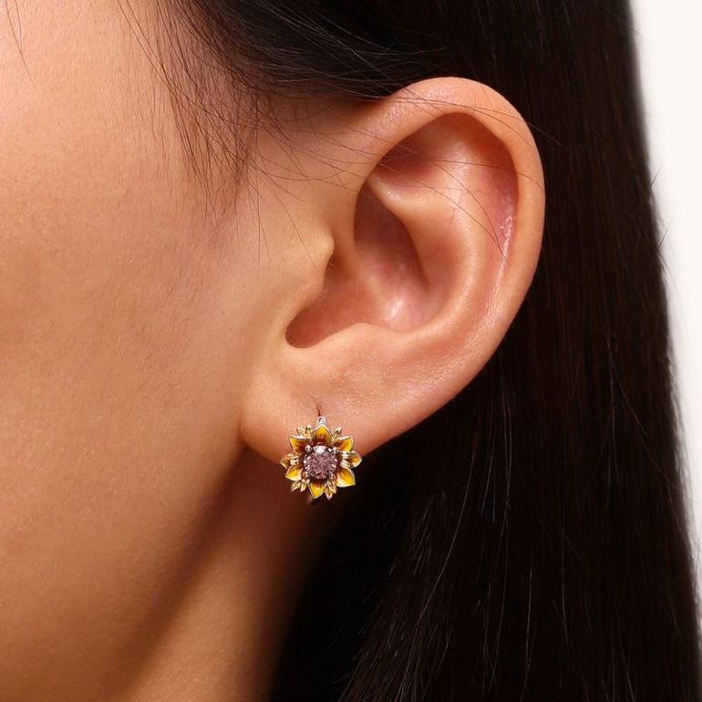Gnoce Sunflower Hoop Earrings