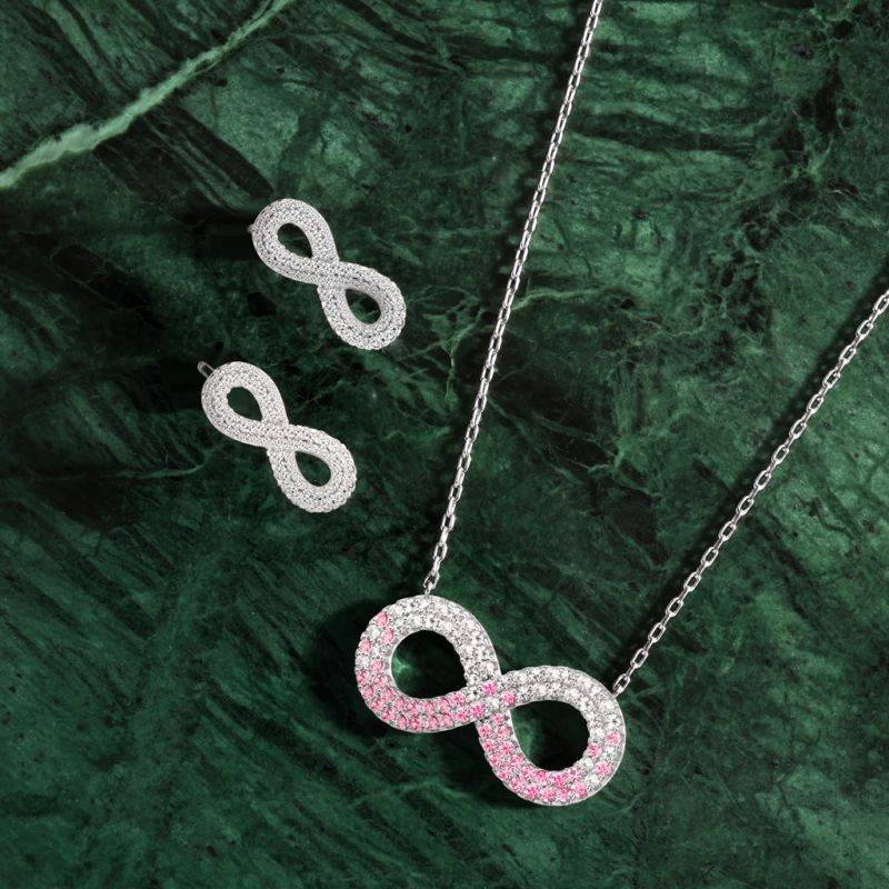 Gnoce Gradient Infinite Pavé Pendant Necklaces