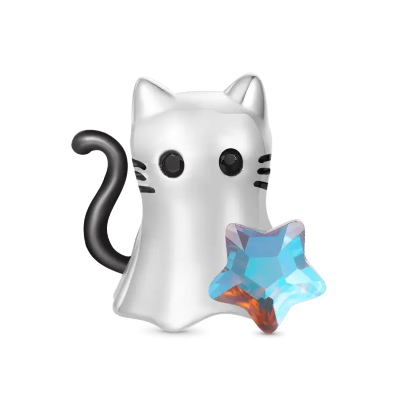 Gnoce Halloween Cat Ghost Charm