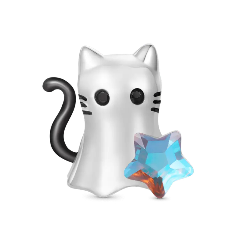 Gnoce Halloween Cat Ghost Charm