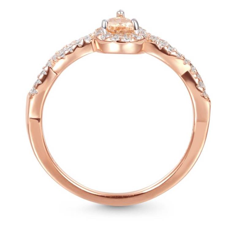 Gnoce Twisted Teardrop Promise Ring