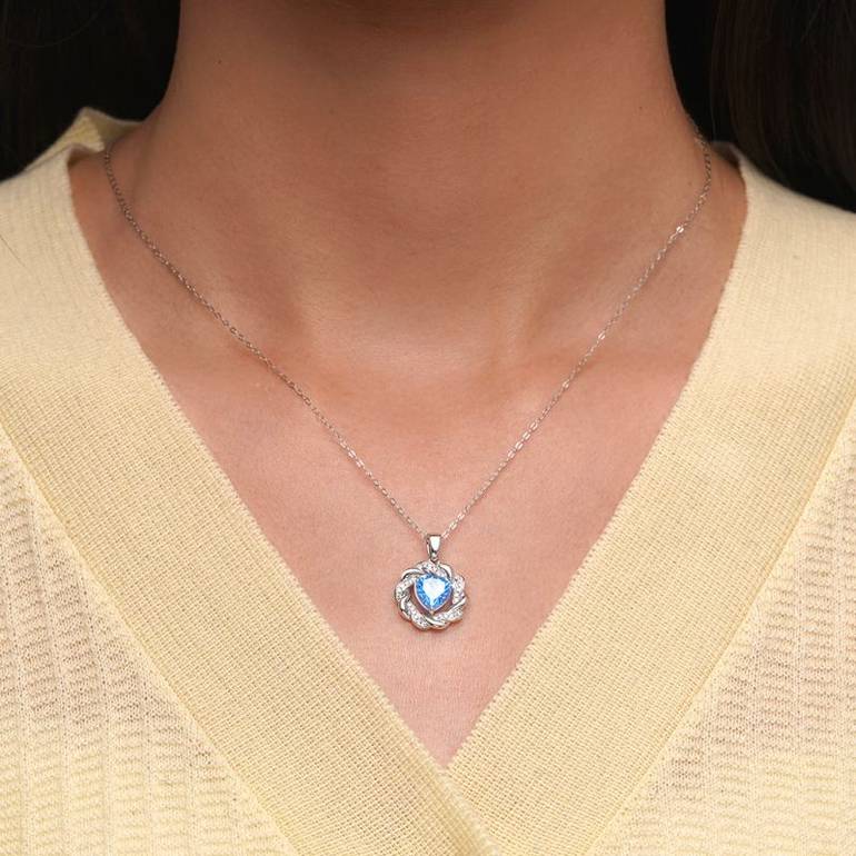 Gnoce Circle of Gratitude Diamond Heart Birthstone Necklaces